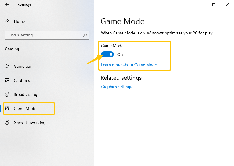 Turn on Game Mode on Windows 10/11