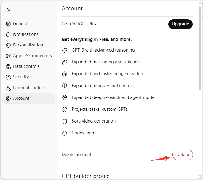 How to Delete ChatGPT Account