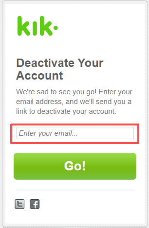 Deactivate Kik account