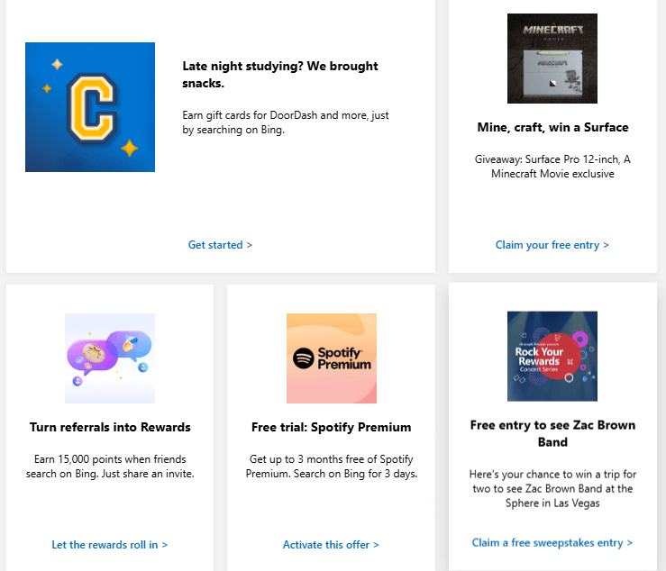 Free Gift Card Apps in Microsoft Rewards