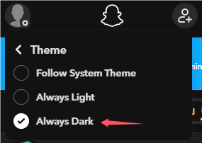 Choose “Always Dark”