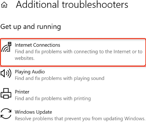 Try Windows Network Diagnostics