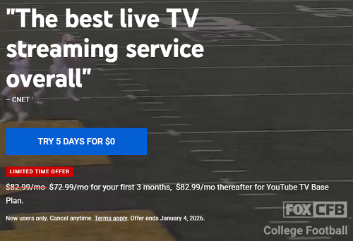 Best Black Friday Streaming Deals: YouTube TV