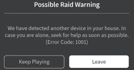 Código de error 1001 Roblox