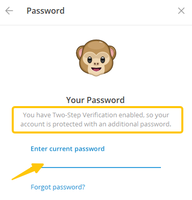 Change Password on Telegram