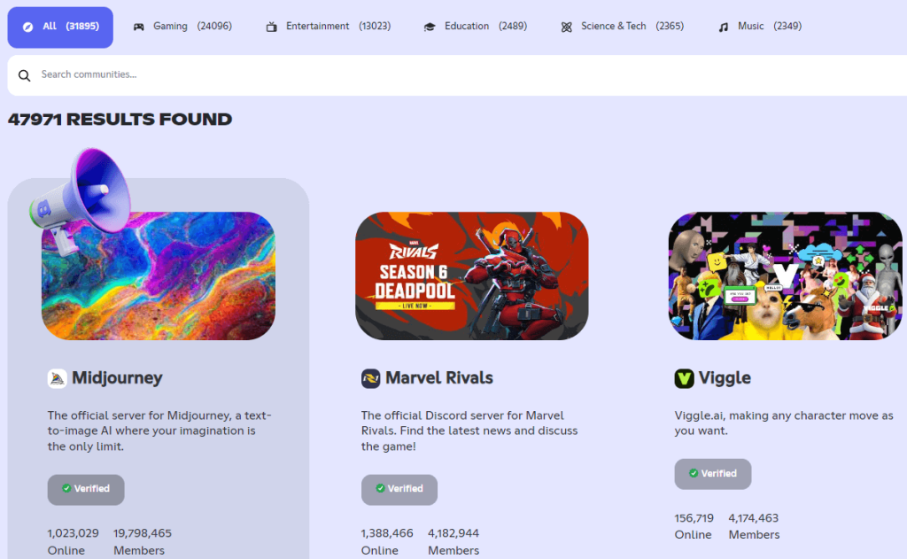 Official Discord Server List Website