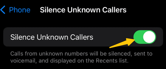 Silence No Caller ID Callers