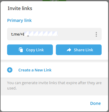 Telegram Invite Links
