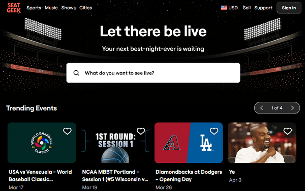Ticket Selling Sites: SeatGeek