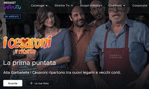 Mejores servicios de streaming italianos gratuitos: Mediaset Infinity