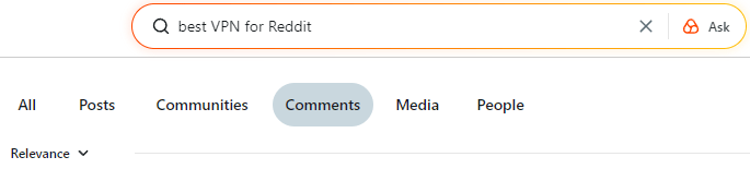 Use Reddit’s Built-in Search to Search for Comments