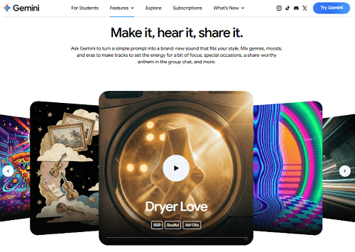 Gemini AI music & song generator