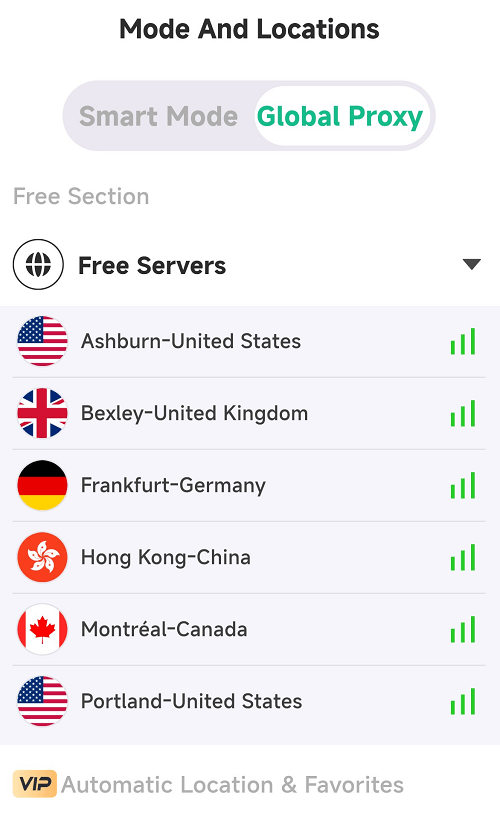 LightningX VPN Free Servers